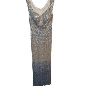 Ever Pretty silver to blue sparkly maxi prom dress